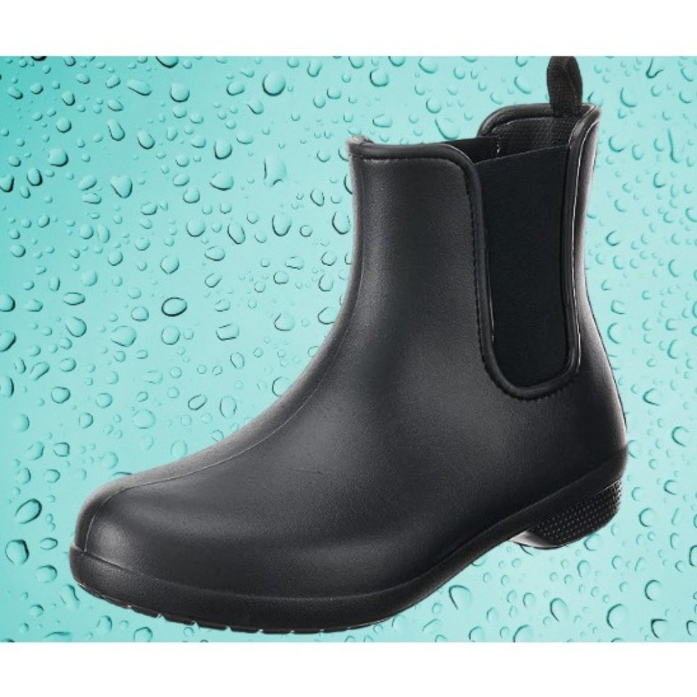 Crocs Women's Freesail Chelsea Ankle Boots Rain Boots Women Size 4/Kids Black